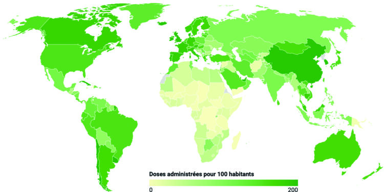 Carte du Monde Vaccin Covid-19