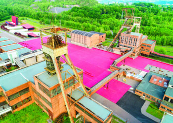 Vue d'ensemble du site minier du Carreau Wendel à Petite-Rosselle