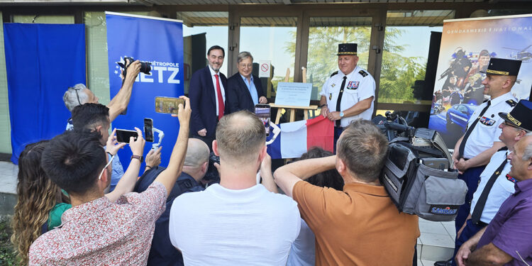 Inauguration du Centre régional d’instruction de la gendarmerie à Metz-Frescaty en présence des autorités civiles et militaires.
