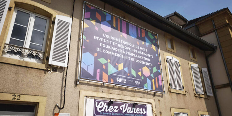 Immeuble rue du Général de Gaulle à Woippy concerné par la première opération de revitalisation CRAC