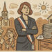 Illustration d’une maire portant l’écharpe tricolore, symbolisant les responsabilités et les contraintes du mandat d’élu local
