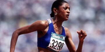 Marie-José Pérec en course lors des Jeux olympiques, image issue du documentaire « Marie-Jo » d’Anne-Sophie Jahn présenté au Festival du film sportif en Moselle