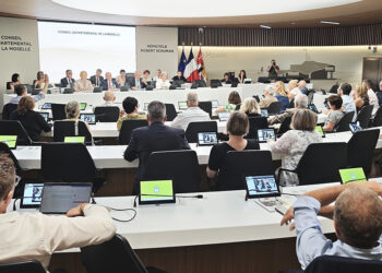 Patrick Weiten lors de la 2e réunion trimestrielle du Conseil départemental de la Moselle consacrée notamment au projet A31bis.