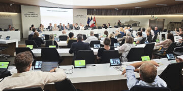 Patrick Weiten lors de la 2e réunion trimestrielle du Conseil départemental de la Moselle consacrée notamment au projet A31bis.