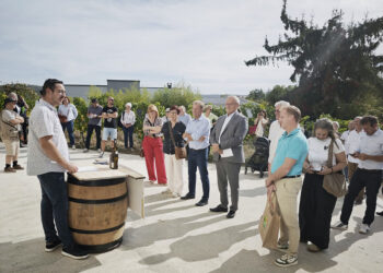 Arnaud Stapurewicz lors de l’inauguration du Domaine La Joyeuse à Ancy-Dornot