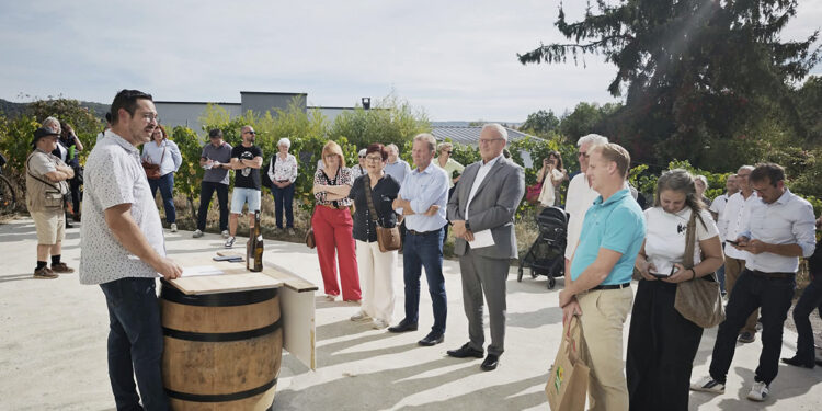 Arnaud Stapurewicz lors de l’inauguration du Domaine La Joyeuse à Ancy-Dornot