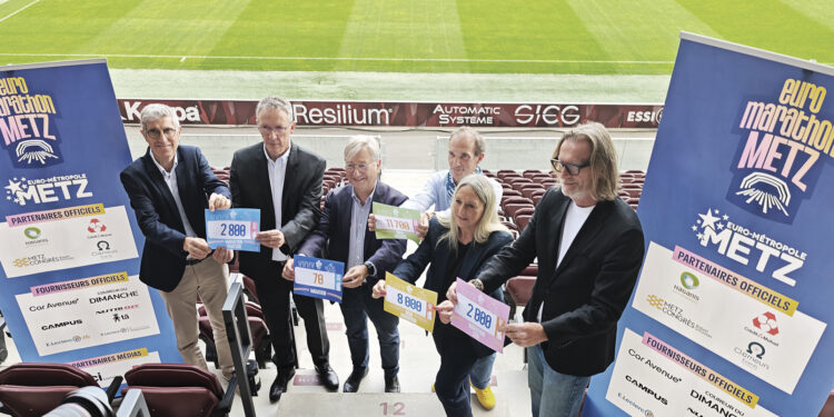 Présentation de l’Euro Marathon Metz 2026 au stade Saint-Symphorien à un mois des courses