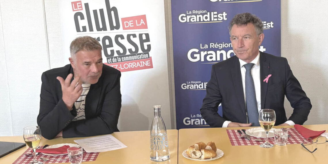 Franck Leroy, Président de la Région Grand Est, lors d'un échange avec la presse