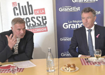 Franck Leroy, Président de la Région Grand Est, lors d'un échange avec la presse